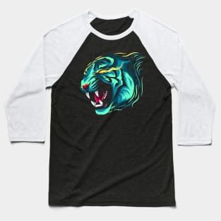 Fire tiger blue Baseball T-Shirt